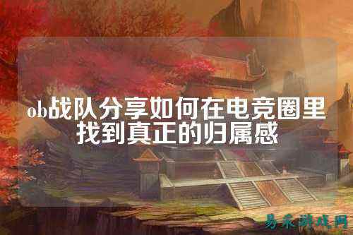 ob战队分享如何在电竞圈里找到真正的归属感