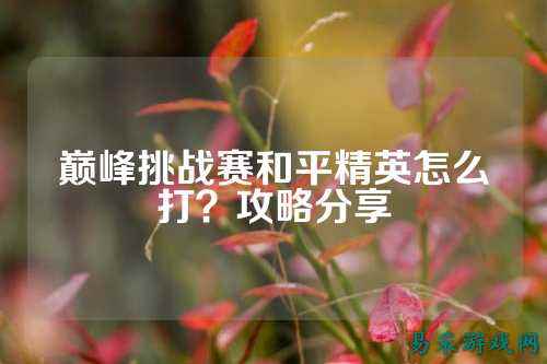 巅峰挑战赛和平精英怎么打?攻略分享