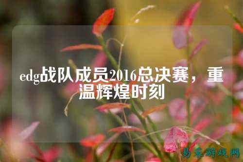 edg战队成员2016总决赛，重温辉煌时刻