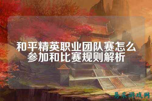 和平精英职业团队赛怎么参加和比赛规则解析