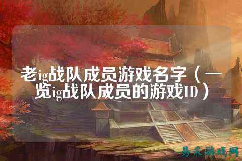 老ig战队成员游戏名字（一览ig战队成员的游戏ID）