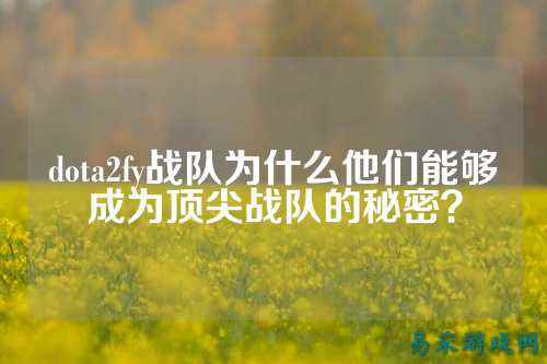 dota2fy战队为什么他们能够成为顶尖战队的秘密？