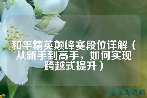 和平精英颠峰赛段位详解(从新手到高手,如何实现跨越式提升)