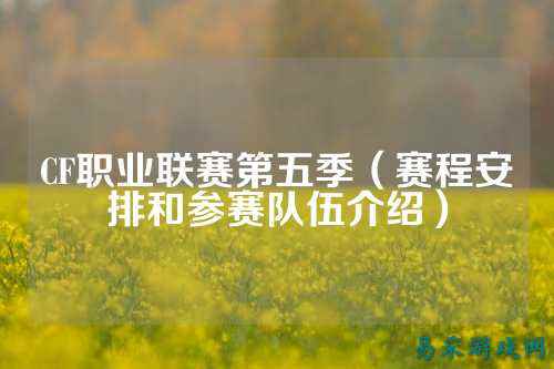 CF职业联赛第五季(赛程安排和参赛队伍介绍)