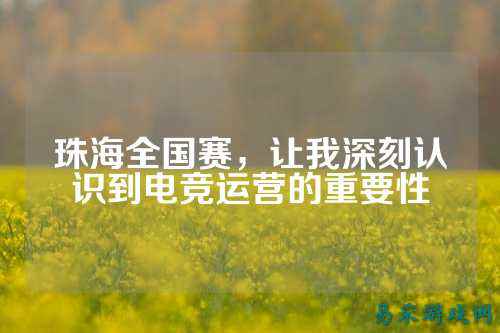 珠海全国赛,让我深刻认识到电竞运营的重要性