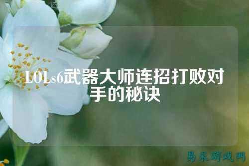 LOLs6武器大师连招打败对手的秘诀