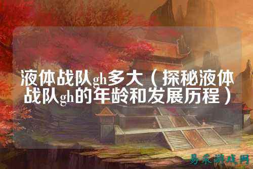 液体战队gh多大（探秘液体战队gh的年龄和发展历程）