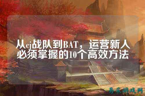 从cj战队到BAT，运营新人必须掌握的10个高效方法