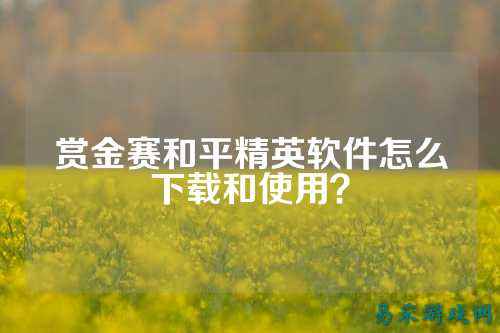 赏金赛和平精英软件怎么下载和使用？