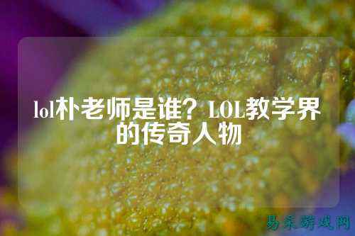 lol朴老师是谁？LOL教学界的传奇人物