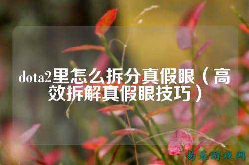 dota2里怎么拆分真假眼（高效拆解真假眼技巧）