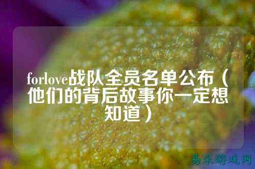 forlove战队全员名单公布（他们的背后故事你一定想知道）
