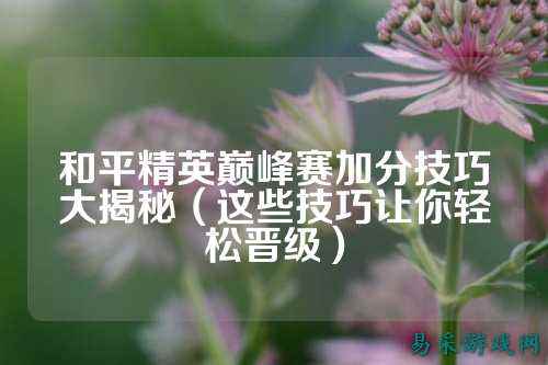 和平精英巅峰赛加分技巧大揭秘(这些技巧让你轻松晋级)
