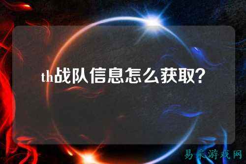 th战队信息怎么获取？