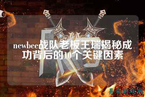 newbee战队老板王瑞揭秘成功背后的10个关键因素