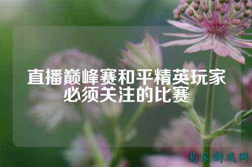 直播巅峰赛和平精英玩家必须关注的比赛