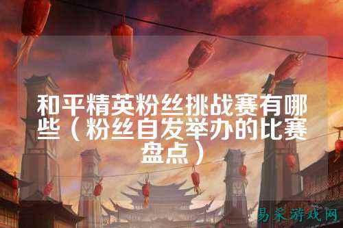 和平精英粉丝挑战赛有哪些(粉丝自发举办的比赛盘点)