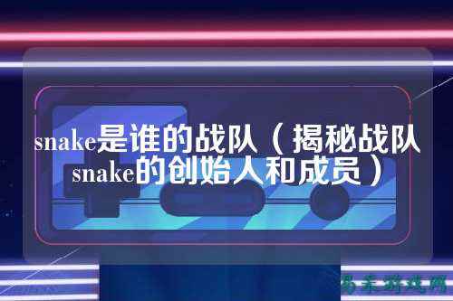 snake是谁的战队（揭秘战队snake的创始人和成员）