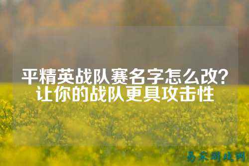 平精英战队赛名字怎么改?让你的战队更具攻击性