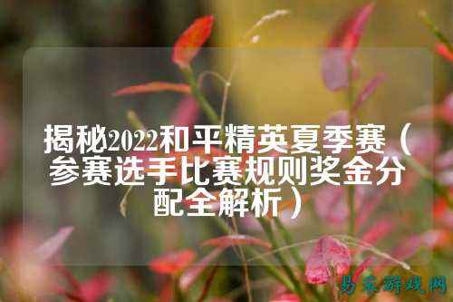 揭秘2022和平精英夏季赛（参赛选手比赛规则奖金分配全解析）