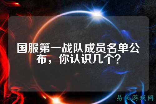 国服第一战队成员名单公布，你认识几个？