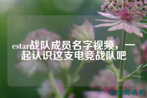 estar战队成员名字视频，一起认识这支电竞战队吧