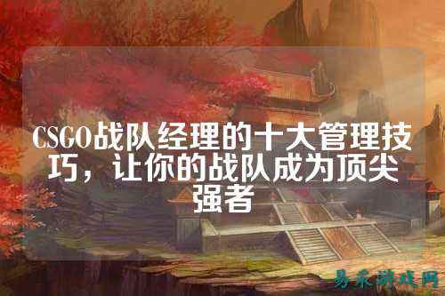 CSGO战队经理的十大管理技巧，让你的战队成为顶尖强者