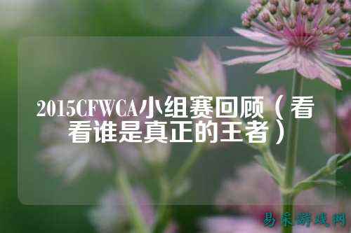 2015CFWCA小组赛回顾（看看谁是真正的王者）