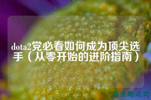 dota2党必看如何成为顶尖选手（从零开始的进阶指南）