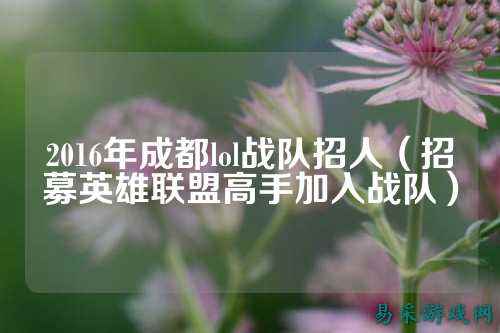 2016年成都lol战队招人（招募英雄联盟高手加入战队）