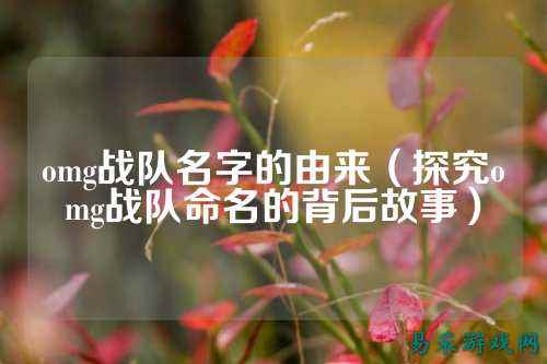 omg战队名字的由来（探究omg战队命名的背后故事）