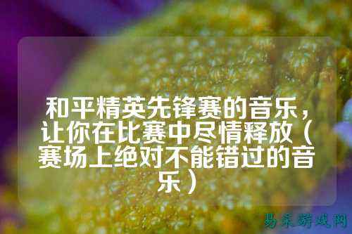 和平精英先锋赛的音乐，让你在比赛中尽情释放（赛场上绝对不能错过的音乐）