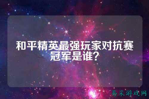 和平精英最强玩家对抗赛冠军是谁?