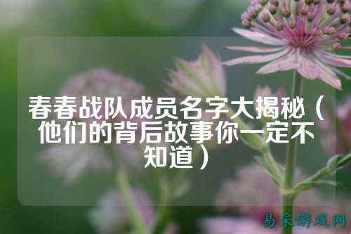 春春战队成员名字大揭秘（他们的背后故事你一定不知道）