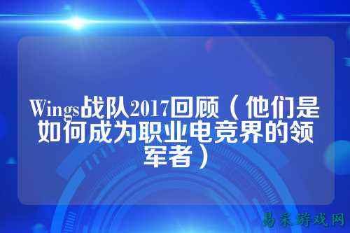 Wings战队2017回顾（他们是如何成为职业电竞界的领军者）