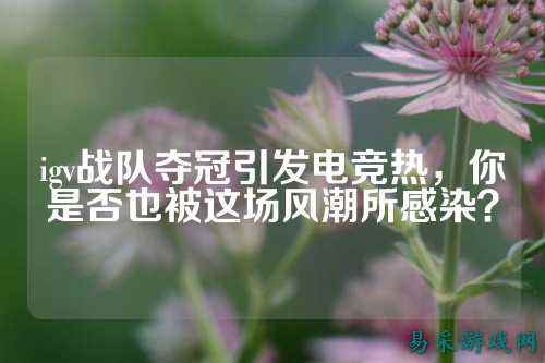 igv战队夺冠引发电竞热，你是否也被这场风潮所感染？