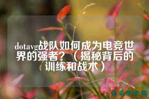 dotavg战队如何成为电竞世界的强者？（揭秘背后的训练和战术）