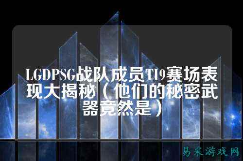 LGDPSG战队成员TI9赛场表现大揭秘（他们的秘密武器竟然是）