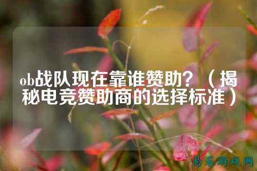 ob战队现在靠谁赞助？（揭秘电竞赞助商的选择标准）