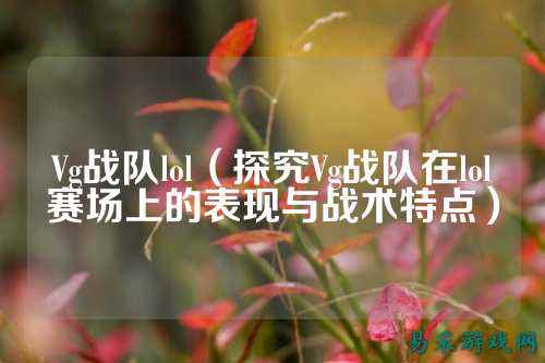 Vg战队lol（探究Vg战队在lol赛场上的表现与战术特点）