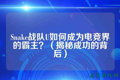 Snake战队U如何成为电竞界的霸主？（揭秘成功的背后）