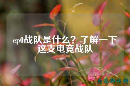 ep0战队是什么？了解一下这支电竞战队