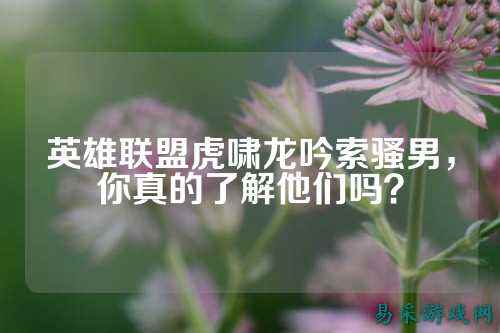 英雄联盟虎啸龙吟索骚男,你真的了解他们吗?