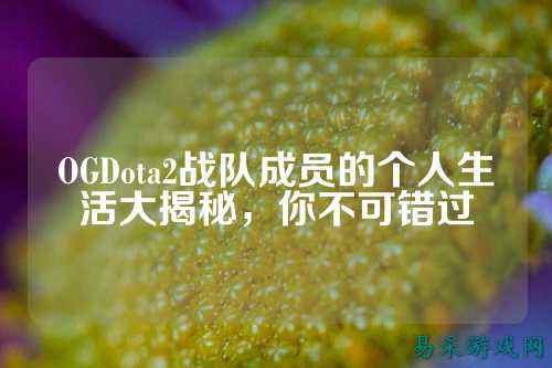 OGDota2战队成员的个人生活大揭秘，你不可错过