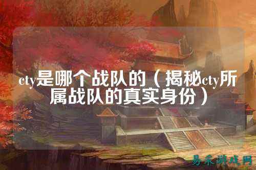 cty是哪个战队的（揭秘cty所属战队的真实身份）