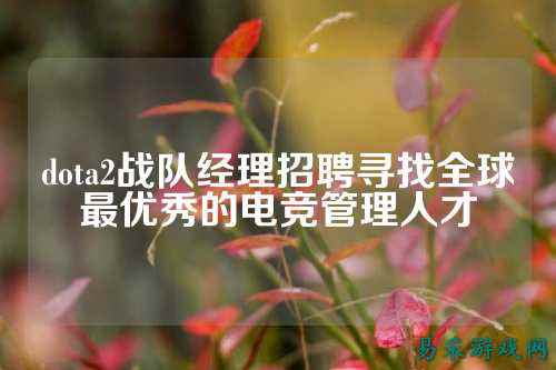 dota2战队经理招聘寻找全球最优秀的电竞管理人才
