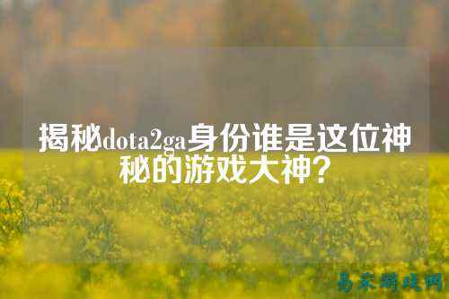 揭秘dota2ga身份谁是这位神秘的游戏大神?