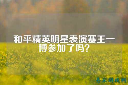 和平精英明星表演赛王一博参加了吗？