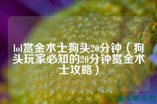 lol赏金术士狗头20分钟(狗头玩家必知的20分钟赏金术士攻略)