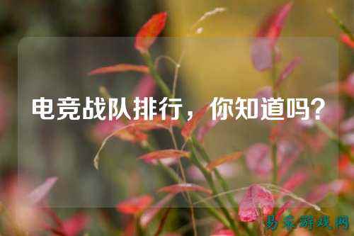 电竞战队排行，你知道吗？